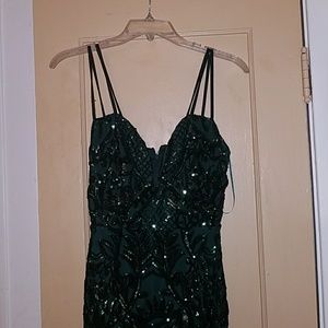 Hunter Green Sequin Dress